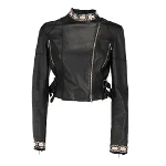 Black Leather Blumarine Jacket