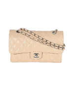 Beige Leather Chanel Flap Bag