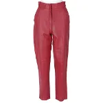 Red Leather Versace Trousers