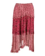Red Fabric Ba&sh Skirt