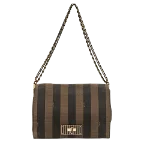 Brown Canvas Fendi Shoulder Bag