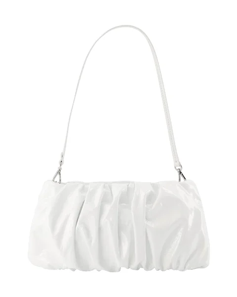 White Leather Staud Shoulder Bag
