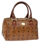 Brown Leather MCM Boston Bag