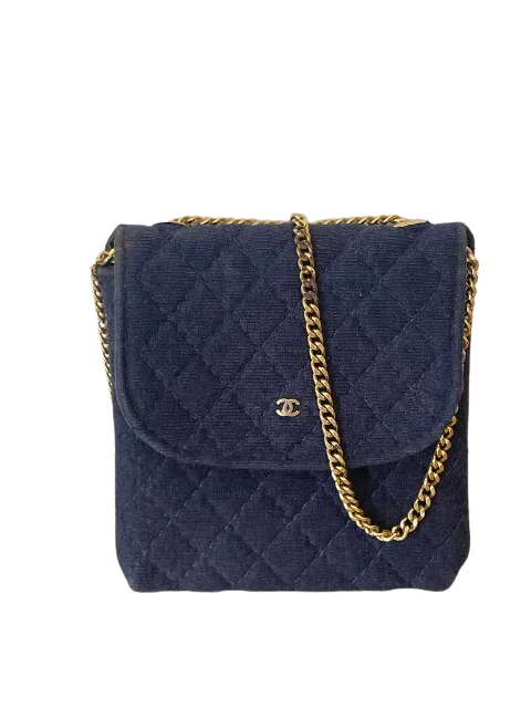 Blue Fabric Chanel Shoulder Bag