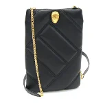 Black Leather Bvlgari Shoulder Bag