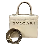 Beige Leather Bvlgari Tote