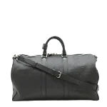 Black Leather Louis Vuitton Keepall