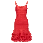 Red Fabric Hervé Léger Dress