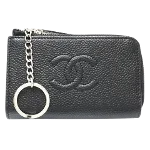 Black Fabric Chanel Key Holder