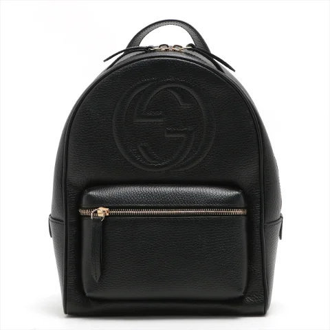 Black Leather Gucci Backpack