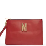 Red Leather Moschino Clutch