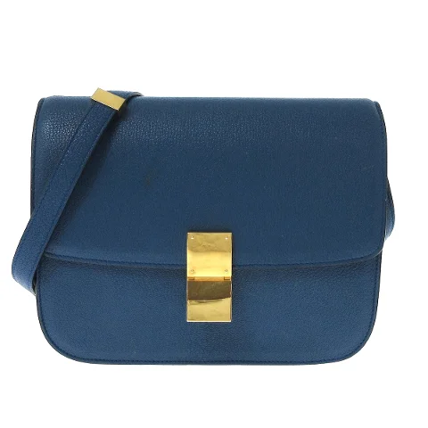 Blue Leather Celine Shoulder Bag