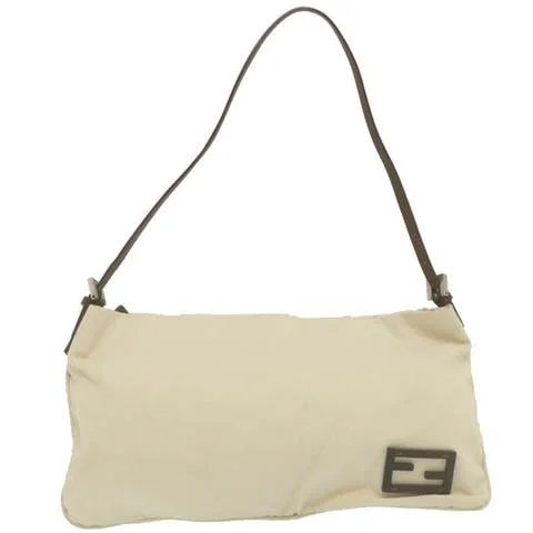 White Canvas Fendi Shoulder Bag