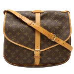 Brown Canvas Louis Vuitton Saumur