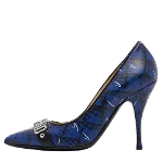 Blue Leather Moschino Heels