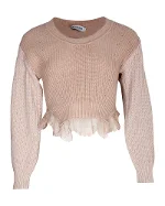 Beige Cotton Self Portrait Sweater