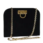 Black Suede Salvatore Ferragamo Crossbody Bag