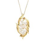 Gold Metal Mikimoto Necklace