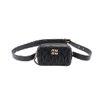 Black Leather Miu Miu Crossbody Bag