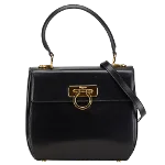 Black Leather Salvatore Ferragamo Handbag