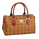 Brown Leather MCM Boston Bag