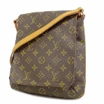 Brown Fabric Louis Vuitton Shoulder Bags