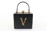 Black Leather Versace Vanity Case