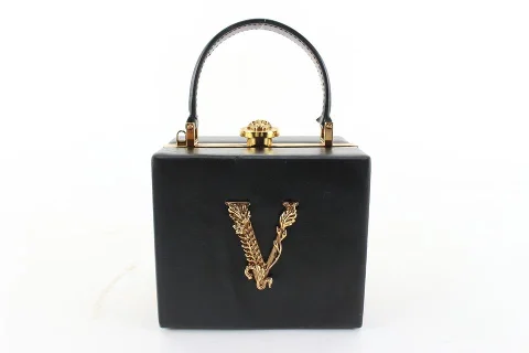 Black Leather Versace Vanity Case