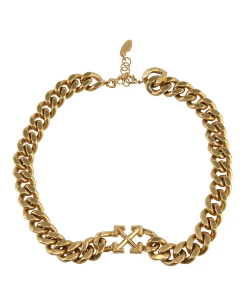 Gold Metal Off White Necklace