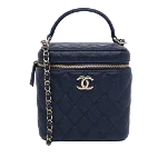 Navy Leather Chanel Vanity