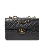 Black Leather Chanel Flap Bag