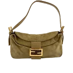 Beige Suede Fendi Baguette