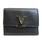 Black Leather Louis Vuitton Capucines