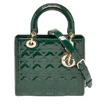 Green Leather Dior Lady Dior