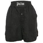 Black Linen Palm Angels Shorts