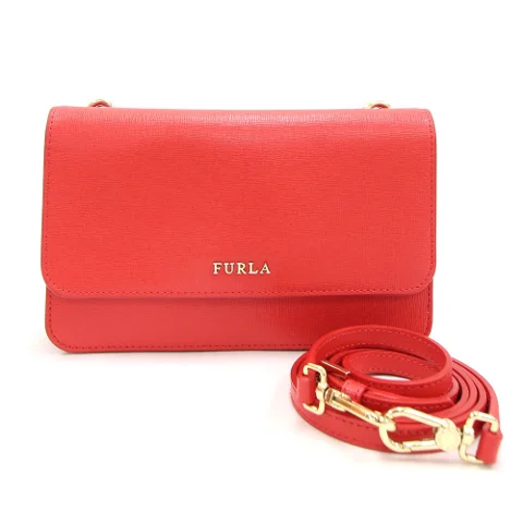 Red Leather Furla Crossbody Bag