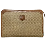 Beige Leather Celine Clutch