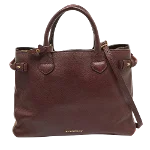 Burgundy Canvas Burberry Tote