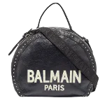 Black Leather Balmain Handbag