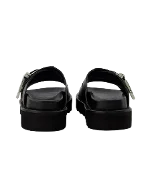 Black Leather Toga Pulla Mules