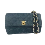 Black Cotton Chanel Crossbody Bag