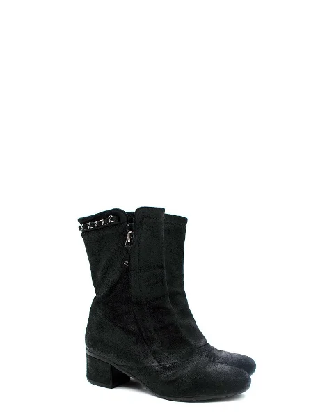 Black Leather Chanel Boots