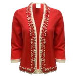 Red Cashmere Chanel Cardigan