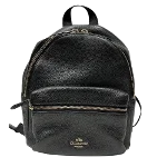 Black Leather Coach Backpack