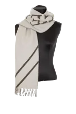 White Wool Closed Scarf