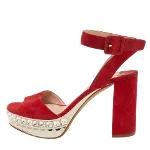 Red Suede Miu Miu Sandals