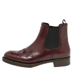 Burgundy Leather Prada Boots