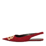 Red Fabric Balenciaga Flats