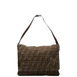 Brown Canvas Fendi Zucca Pochette