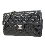 Black Leather Chanel Shoulder Bag